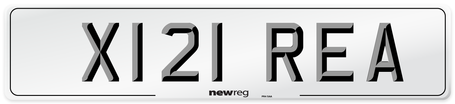 X121 REA Number Plate from New Reg